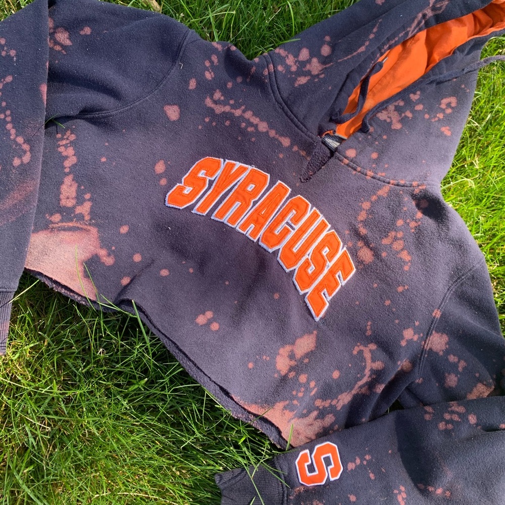 Syracuse Acid washed cropped Vintage hoodie